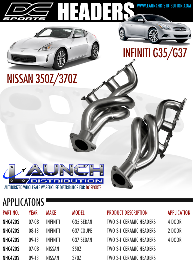 DC SPORTS: Ceramic Headers for Nissan 350z/370z and Inifinti G35/G37 NOW Available