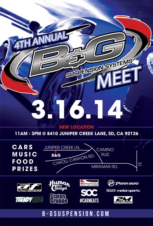 MARCH 16th: 4th Annual B+G Suspension Meet – San Diego CA