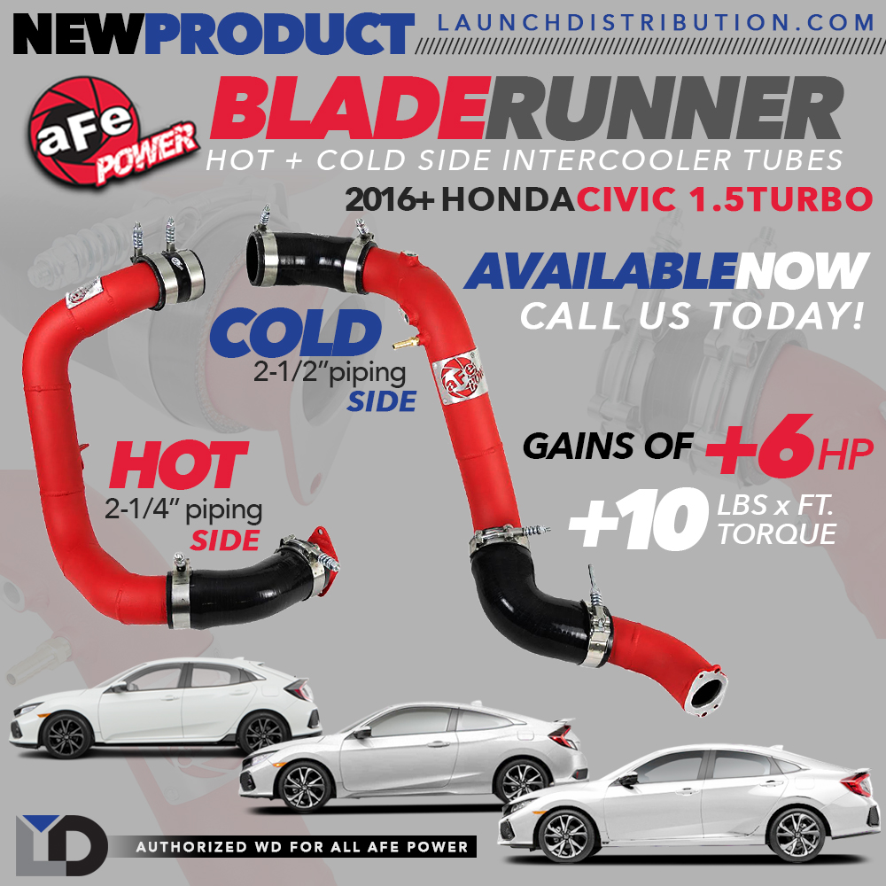 NOW AVAILABLE: Afe BladeRunner Intercooler piping for 2016+ Civic 1.5T
