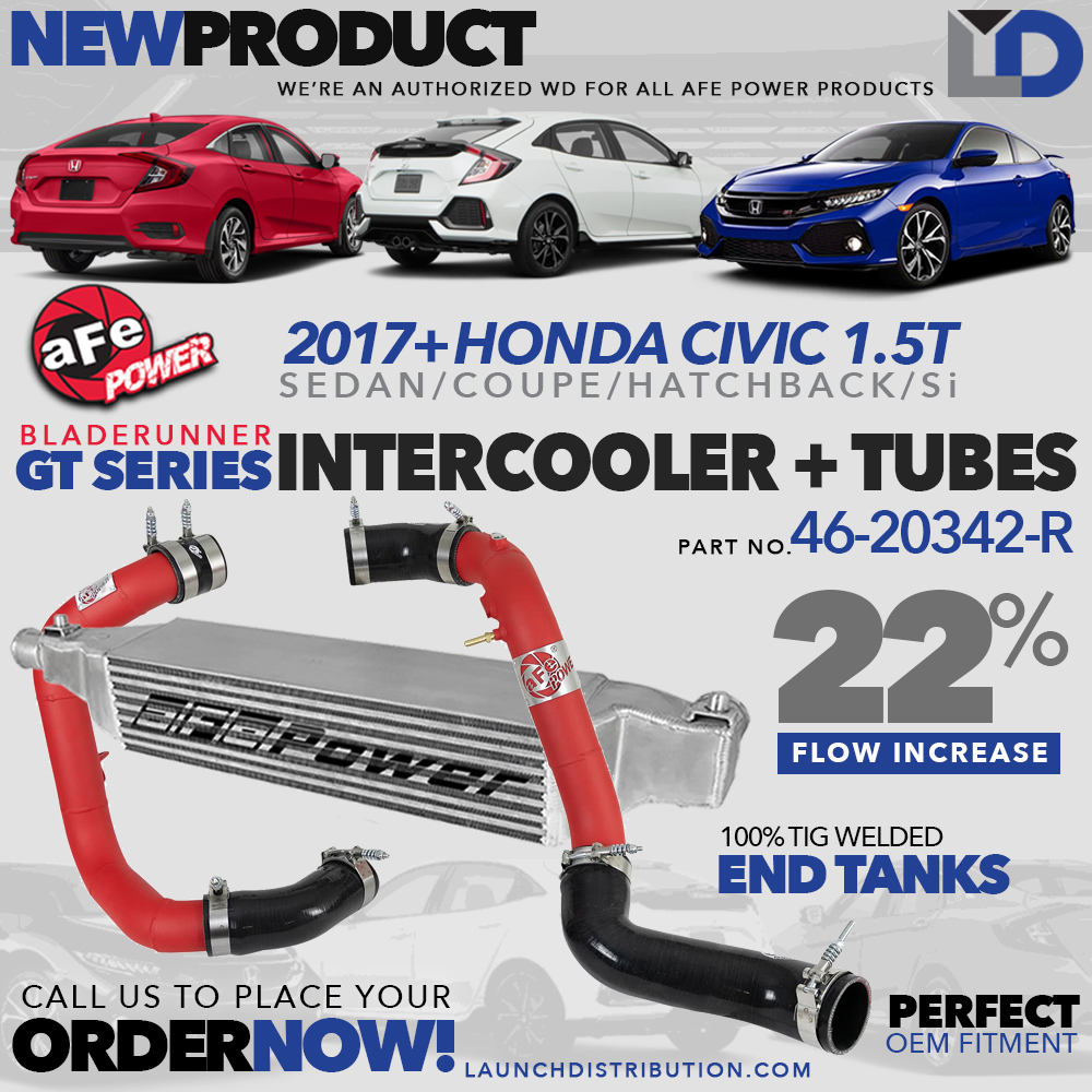 NOW in Stock: Afe GT Series Intercooler and piping for 2016+ Civic 1.5T
