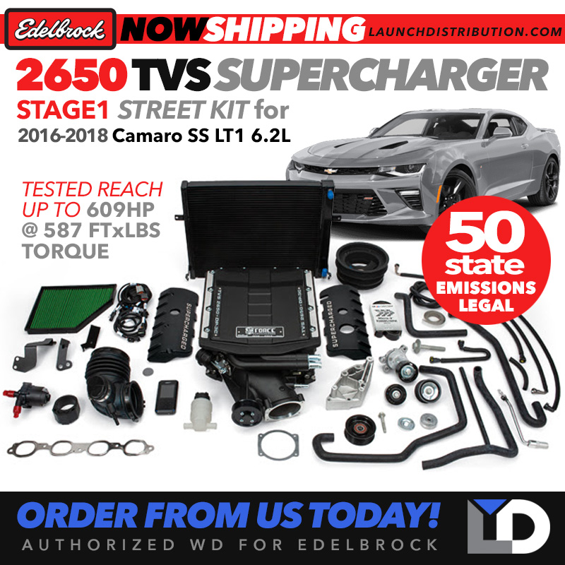 EDELBROCK: New Stage1 2650 Supercharger for 16-18 Camaro SS