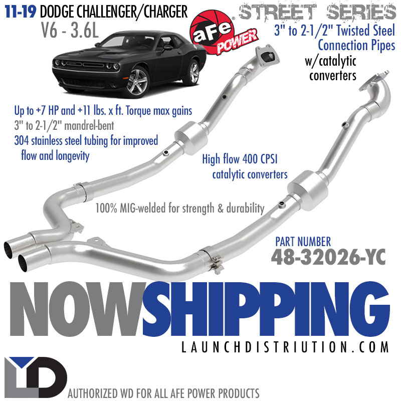 NOW SHIPPING: aFe POWER Street Series Exhaust Pipes w/Catalytic Converter for Dodge Challenger/Charger 2011-2019