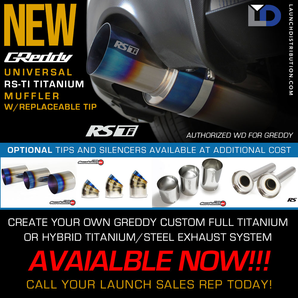 NEW GREDDY Universal RS-Ti Titanium Muffler with optional Replaceable Tips