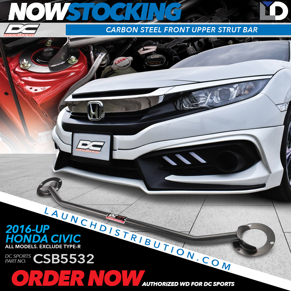 NOW AVAILABLE: DC Sports Front Upper Strut Bar for 10th Gen Civic excludes Type-R models