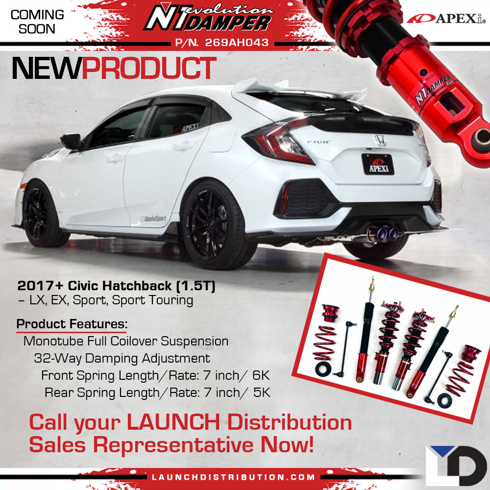 In Stock – Apexi N1 Evolution Coilover Kit for 2017 Civic Hatchback (FK7)- Exclude Type-R
