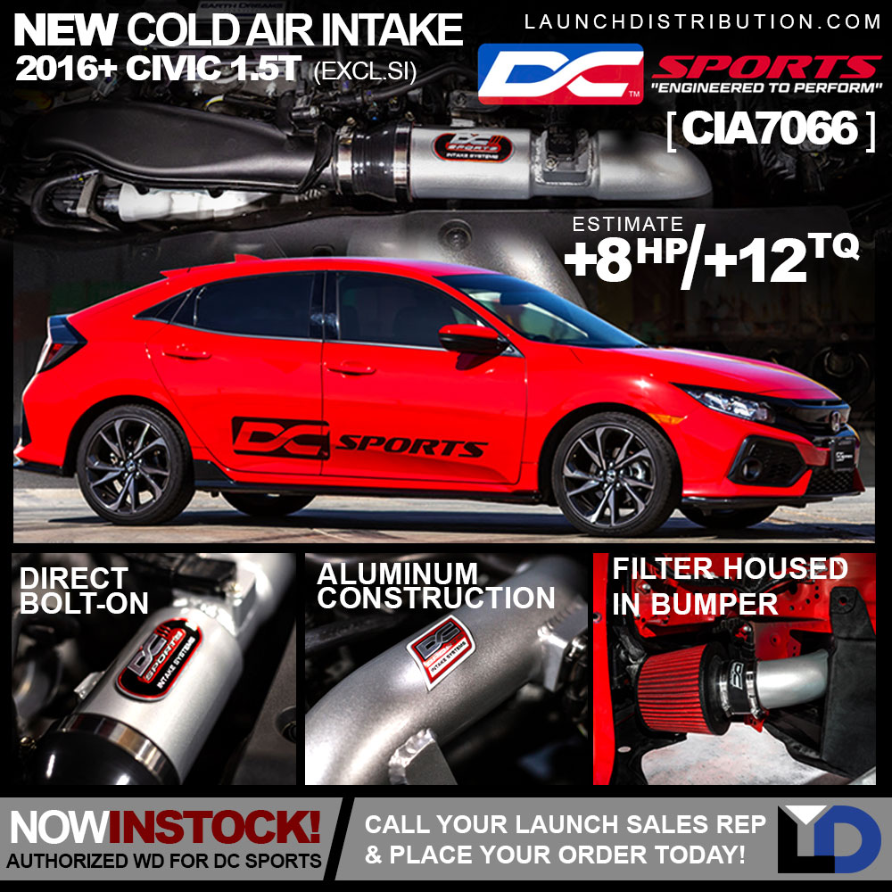 Now Available – DC SPORTS COLD AIR INTAKE For 2017+ Civic 1.5T excl. Si models