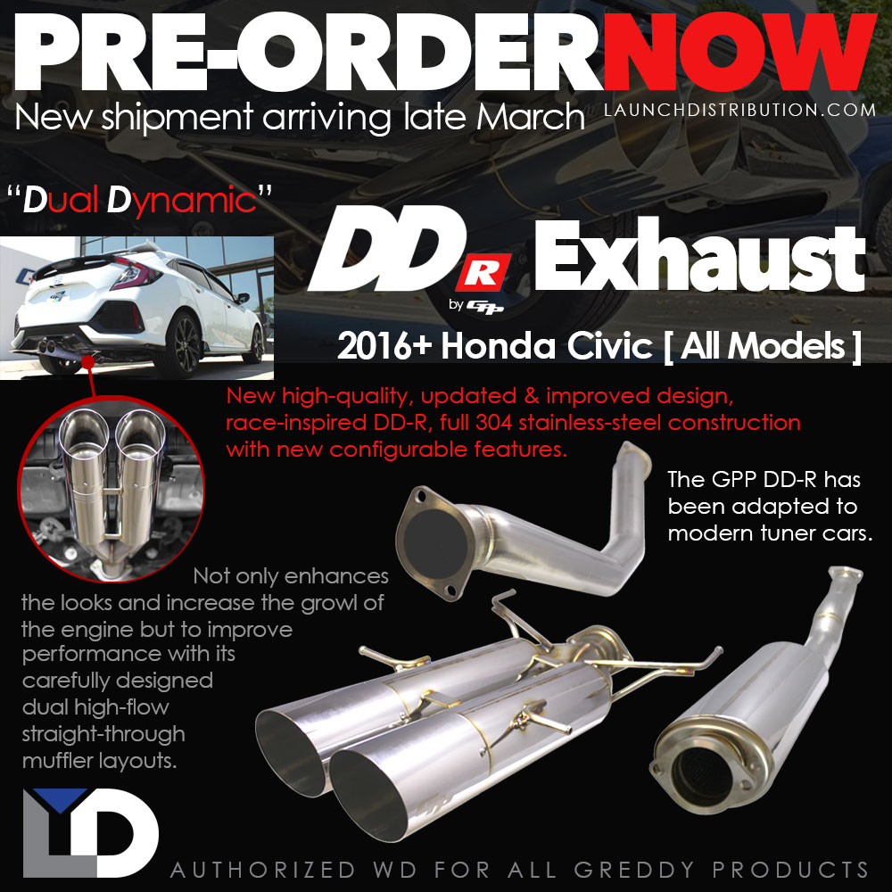 NEW – GREDDY DDR Exhaust for 10Gen Civic Arriving Late March 2020