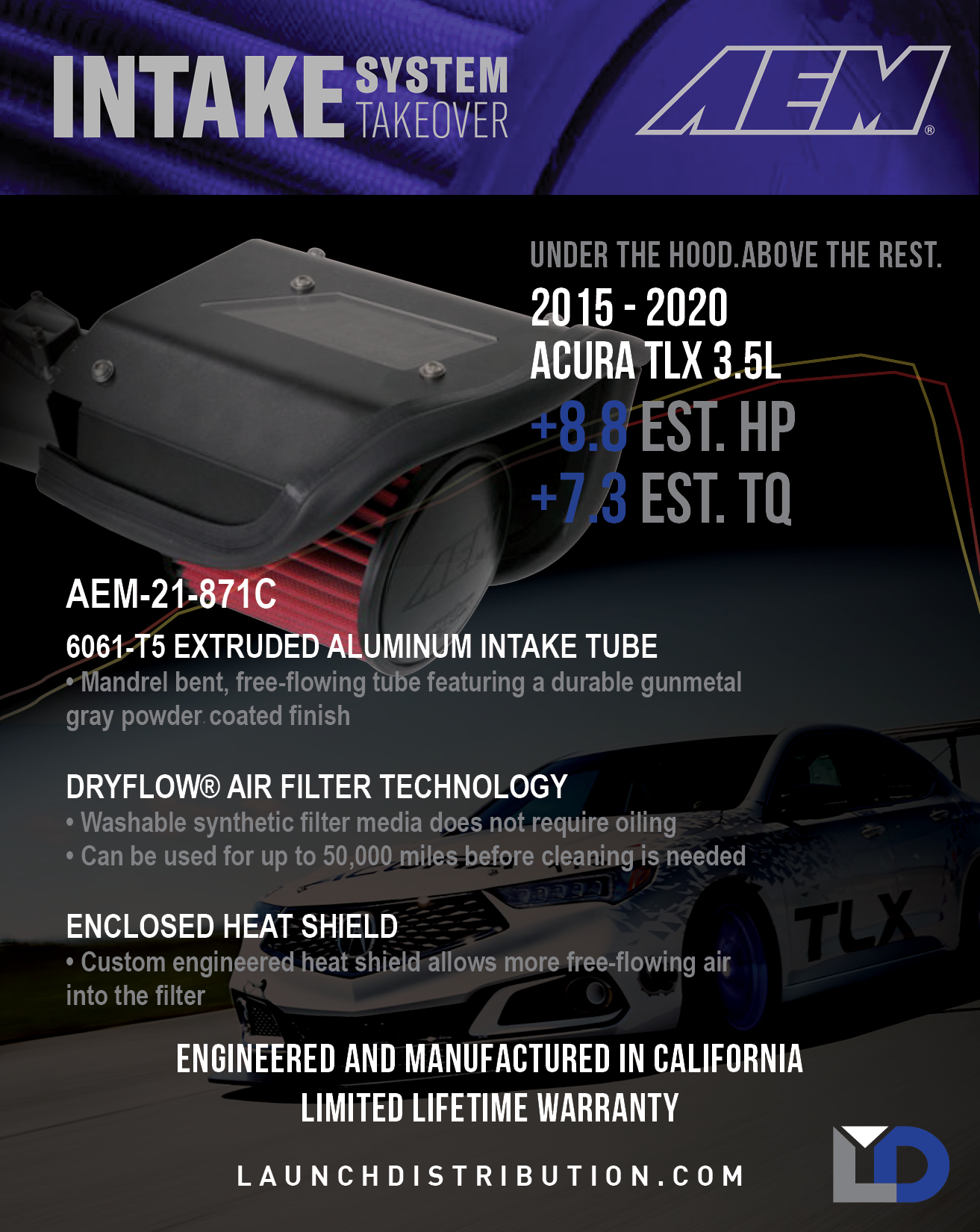 NOW AVAILABLE 2015-2020 Acura TLX 3.5L AEM Intake System
