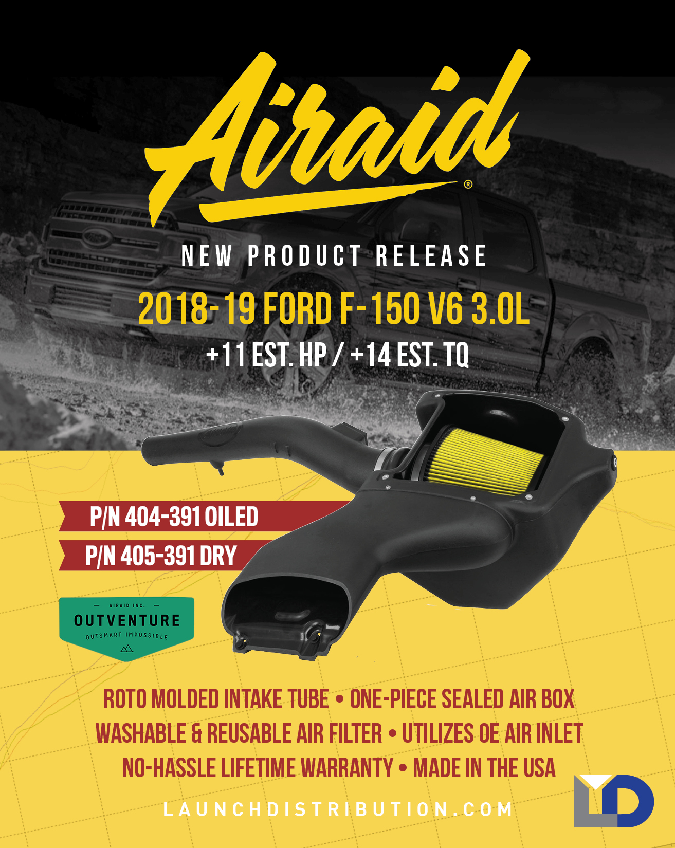 NEW PRODUCT 2018-2019 Ford F150 V6 3.0L Intake Kit from AIRAID