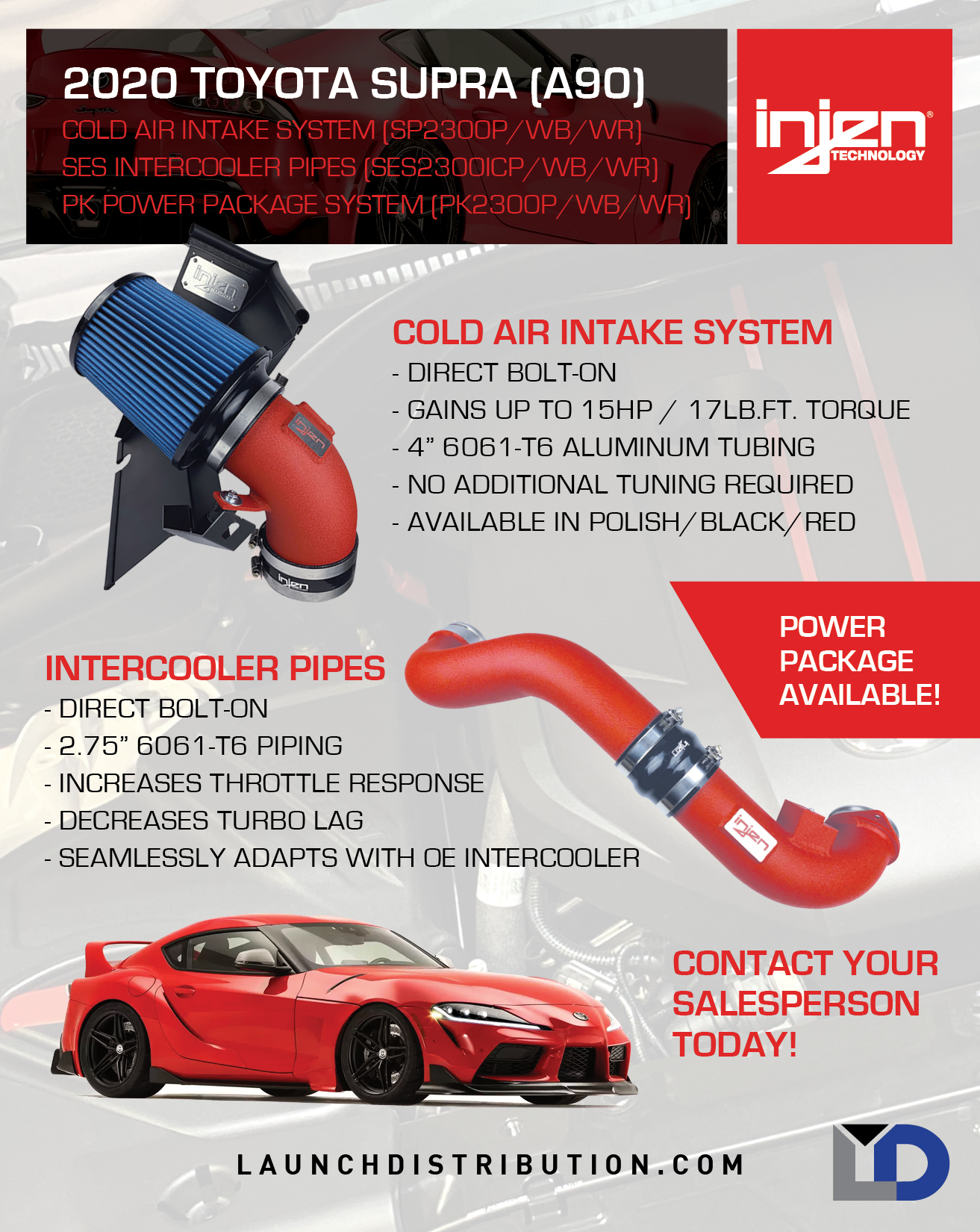 NOW HERE – Injen Technology Cold Air Kit and Intercooler Piping for the 2020 Toyota Supra A90