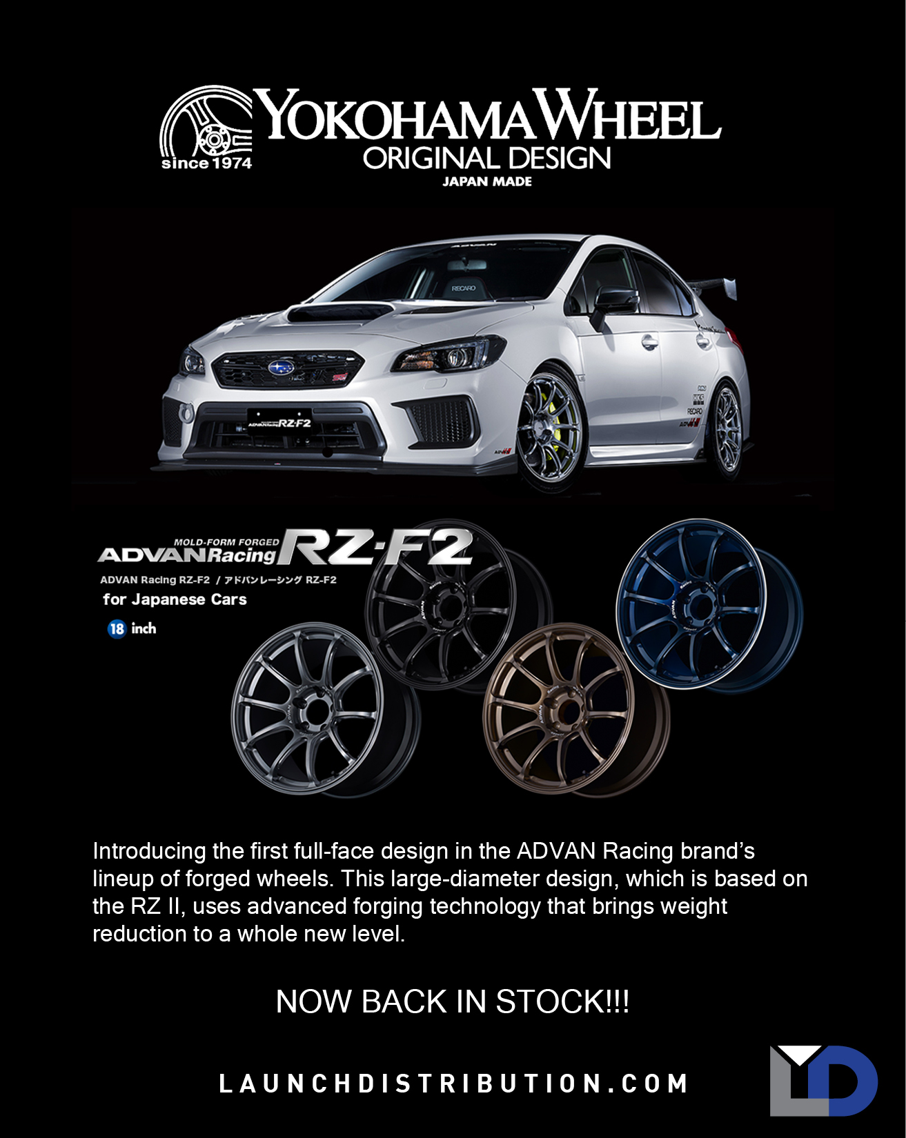 BACK IN STOCK  Advan Racing RZ-F2