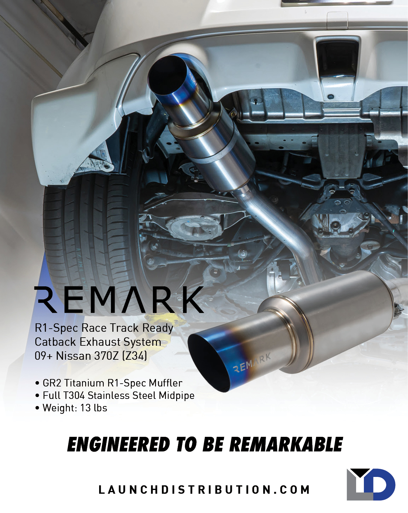 Remark R1-Spec Single Exhaust for 370Z