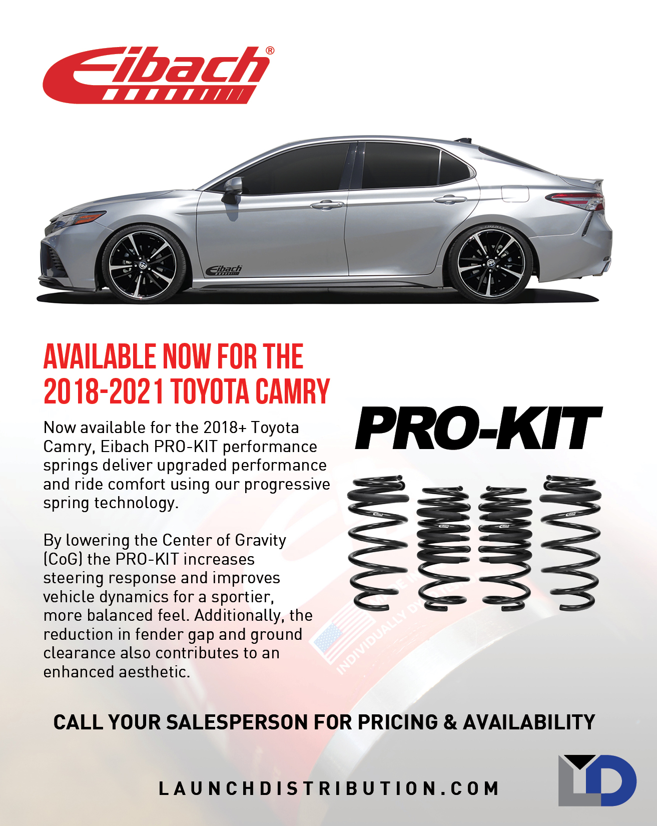 PRO-KIT Lowering Springs from Eibach for the Toyota Camry