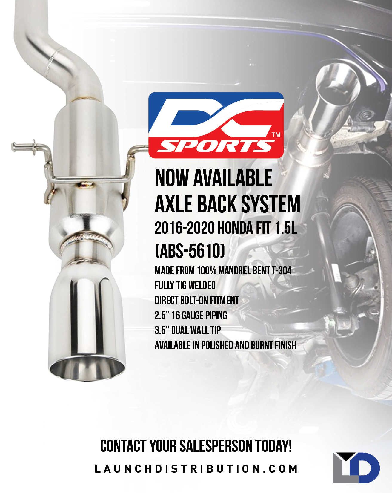 DC Sports Axleback Exhaust for Honda Fit