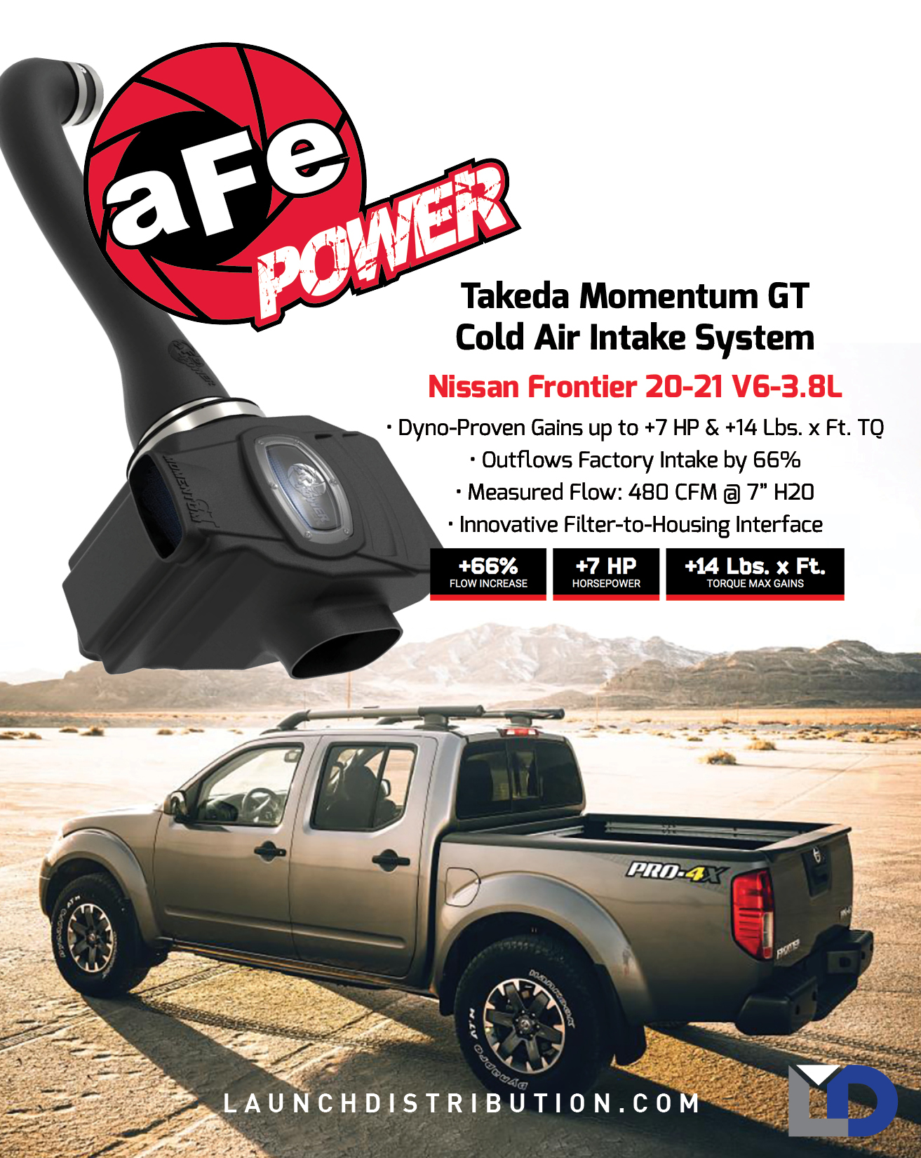 aFe Takeda Momentum GT Cold Air Intake Nissan Frontier